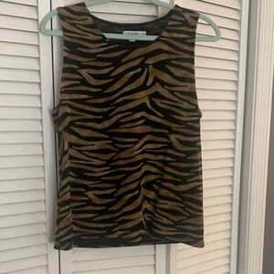 Chico's Animal Print Tank Top in Black and Tan